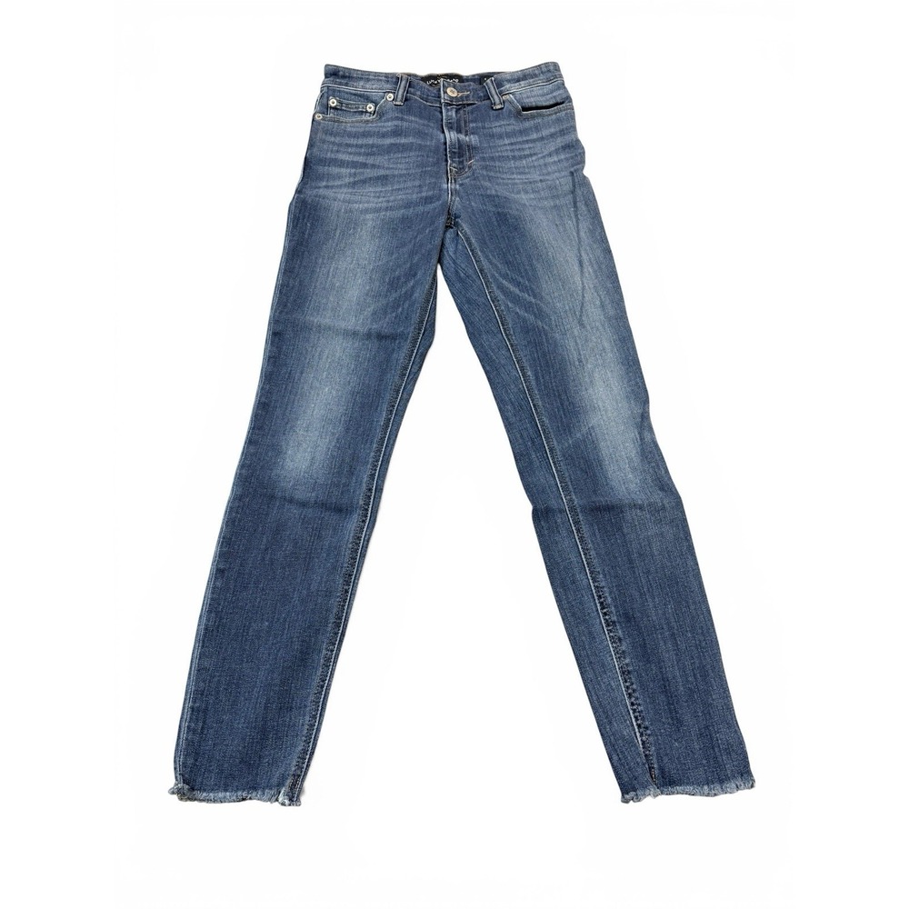 Lucky Brand Skinny Jeans Womens 4/27‎ Blue Excellent Raw Hem High Rise Stretch
